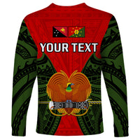 (Custom Personalised) Papua New Guinea Long Sleeve Shirt Eastern Highlands Province Mix Coat Of Arms Polynesian Art - Wonder Print Shop