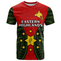 Custom Papua New Guinea T Shirt Eastern Highlands Province Mix Coat Of Arms Polynesian Art - Wonder Print Shop