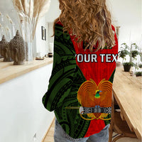 (Custom Personalised) Papua New Guinea Women Casual Shirt Eastern Highlands Province Mix Coat Of Arms Polynesian Art - Wonder Print Shop