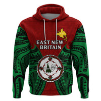 Papua New Guinea Hoodie East New Britain Province Mix Coat Of Arms Polynesian Art - Wonder Print Shop