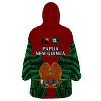 Papua New Guinea Wearable Blanket Hoodie East New Britain Province Mix Coat Of Arms Polynesian Art - Wonder Print Shop