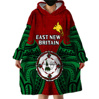 Papua New Guinea Wearable Blanket Hoodie East New Britain Province Mix Coat Of Arms Polynesian Art - Wonder Print Shop