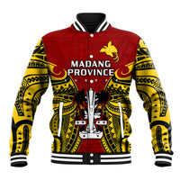 Papua New Guinea Baseball Jacket Madang Province Mix Coat Of Arms Polynesian Art - Wonder Print Shop