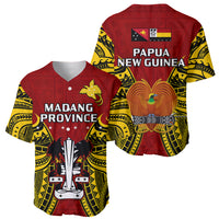 Papua New Guinea Baseball Jersey Madang Province Mix Coat Of Arms Polynesian Art - Wonder Print Shop
