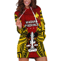 Papua New Guinea Hoodie Dress Madang Province Mix Coat Of Arms Polynesian Art - Wonder Print Shop