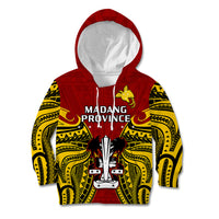 Papua New Guinea Kid Hoodie Madang Province Mix Coat Of Arms Polynesian Art - Wonder Print Shop