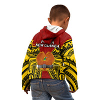 Papua New Guinea Kid Hoodie Madang Province Mix Coat Of Arms Polynesian Art - Wonder Print Shop