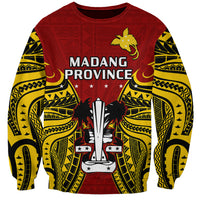 Papua New Guinea Sweatshirt Madang Province Mix Coat Of Arms Polynesian Art - Wonder Print Shop