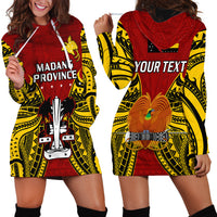 (Custom Personalised) Papua New Guinea Hoodie Dress Madang Province Mix Coat Of Arms Polynesian Art - Wonder Print Shop