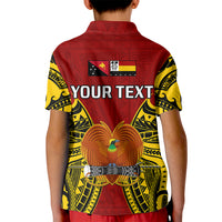 Custom Papua New Guinea Polo Shirt for Kid Madang Province Mix Coat Of Arms Polynesian Art - Wonder Print Shop