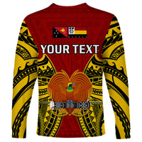 (Custom Personalised) Papua New Guinea Long Sleeve Shirt Madang Province Mix Coat Of Arms Polynesian Art - Wonder Print Shop