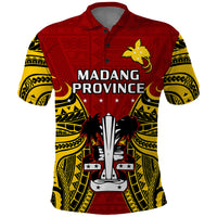 Custom Papua New Guinea Polo Shirt Madang Province Mix Coat Of Arms Polynesian Art - Wonder Print Shop