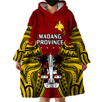 (Custom Personalised) Papua New Guinea Wearable Blanket Hoodie Madang Province Mix Coat Of Arms Polynesian Art - Wonder Print Shop