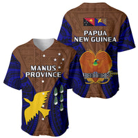Papua New Guinea Baseball Jersey Manus Province Mix Coat Of Arms Polynesian Art - Wonder Print Shop