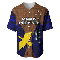 Papua New Guinea Baseball Jersey Manus Province Mix Coat Of Arms Polynesian Art - Wonder Print Shop