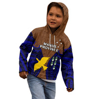 Papua New Guinea Kid Hoodie Manus Province Mix Coat Of Arms Polynesian Art - Wonder Print Shop