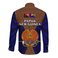 Papua New Guinea Long Sleeve Button Shirt Manus Province Mix Coat Of Arms Polynesian Art - Wonder Print Shop