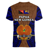 Papua New Guinea Women V Neck T Shirt Manus Province Mix Coat Of Arms Polynesian Art - Wonder Print Shop