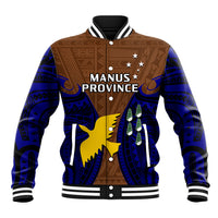 (Custom Personalised) Papua New Guinea Baseball Jacket Manus Province Mix Coat Of Arms Polynesian Art - Wonder Print Shop