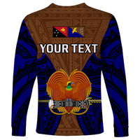 (Custom Personalised) Papua New Guinea Long Sleeve Shirt Manus Province Mix Coat Of Arms Polynesian Art - Wonder Print Shop