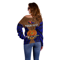 (Custom Personalised) Papua New Guinea Off Shoulder Sweater Manus Province Mix Coat Of Arms Polynesian Art - Wonder Print Shop