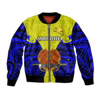 Papua New Guinea Bomber Jacket Morobe Province Mix Coat Of Arms Polynesian Art - Wonder Print Shop