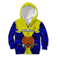 (Custom Personalised) Papua New Guinea Kid Hoodie Morobe Province Mix Coat Of Arms Polynesian Art - Wonder Print Shop