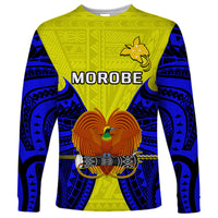 (Custom Personalised) Papua New Guinea Long Sleeve Shirt Morobe Province Mix Coat Of Arms Polynesian Art - Wonder Print Shop