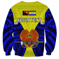 (Custom Personalised) Papua New Guinea Sweatshirt Morobe Province Mix Coat Of Arms Polynesian Art - Wonder Print Shop