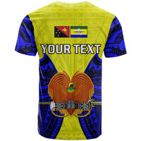 Custom Papua New Guinea T Shirt Morobe Province Mix Coat Of Arms Polynesian Art - Wonder Print Shop