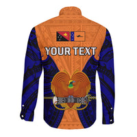 (Custom Personalised) Papua New Guinea Long Sleeve Button Shirt New Ireland Province Mix Coat Of Arms Polynesian Art - Wonder Print Shop