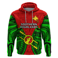 Papua New Guinea Hoodie Southern Highlands Province Mix Coat Of Arms Polynesian Art - Wonder Print Shop