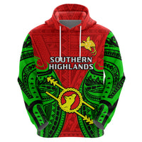 Papua New Guinea Hoodie Southern Highlands Province Mix Coat Of Arms Polynesian Art - Wonder Print Shop