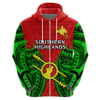 Papua New Guinea Hoodie Southern Highlands Province Mix Coat Of Arms Polynesian Art - Wonder Print Shop