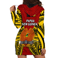 Papua New Guinea Hoodie Dress Western Province Mix Coat Of Arms Polynesian Art - Wonder Print Shop