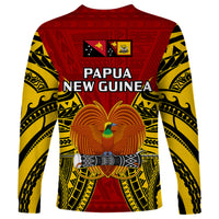 Papua New Guinea Long Sleeve Shirt Western Province Mix Coat Of Arms Polynesian Art - Wonder Print Shop