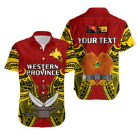 (Custom Personalised) Papua New Guinea Hawaiian Shirt Western Province Mix Coat Of Arms Polynesian Art - Wonder Print Shop