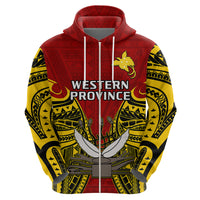 Custom Papua New Guinea Hoodie Western Province Mix Coat Of Arms Polynesian Art - Wonder Print Shop