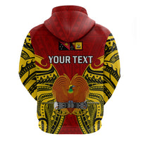 Custom Papua New Guinea Hoodie Western Province Mix Coat Of Arms Polynesian Art - Wonder Print Shop