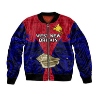 Papua New Guinea Bomber Jacket West New Britain Province Mix Coat Of Arms Polynesian Art - Wonder Print Shop