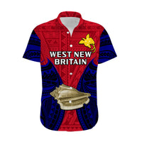 Papua New Guinea Hawaiian Shirt West New Britain Province Mix Coat Of Arms Polynesian Art - Wonder Print Shop