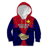 Papua New Guinea Kid Hoodie West New Britain Province Mix Coat Of Arms Polynesian Art - Wonder Print Shop