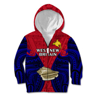 (Custom Personalised) Papua New Guinea Kid Hoodie West New Britain Province Mix Coat Of Arms Polynesian Art - Wonder Print Shop