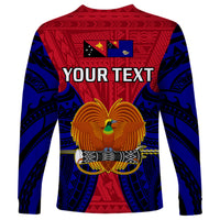 (Custom Personalised) Papua New Guinea Long Sleeve Shirt West New Britain Province Mix Coat Of Arms Polynesian Art - Wonder Print Shop