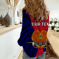 (Custom Personalised) Papua New Guinea Women Casual Shirt West New Britain Province Mix Coat Of Arms Polynesian Art - Wonder Print Shop