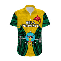 (Custom Personalised) Papua New Guinea Hawaiian Shirt Hela Province Mix Coat Of Arms Polynesian Art - Wonder Print Shop