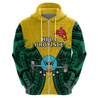Custom Papua New Guinea Hoodie Hela Province Mix Coat Of Arms Polynesian Art - Wonder Print Shop
