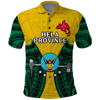 Custom Papua New Guinea Polo Shirt Hela Province Mix Coat Of Arms Polynesian Art - Wonder Print Shop