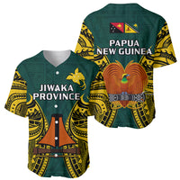 Papua New Guinea Baseball Jersey Jiwaka Province Mix Coat Of Arms Polynesian Art - Wonder Print Shop