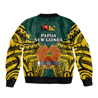 Papua New Guinea Bomber Jacket Jiwaka Province Mix Coat Of Arms Polynesian Art - Wonder Print Shop